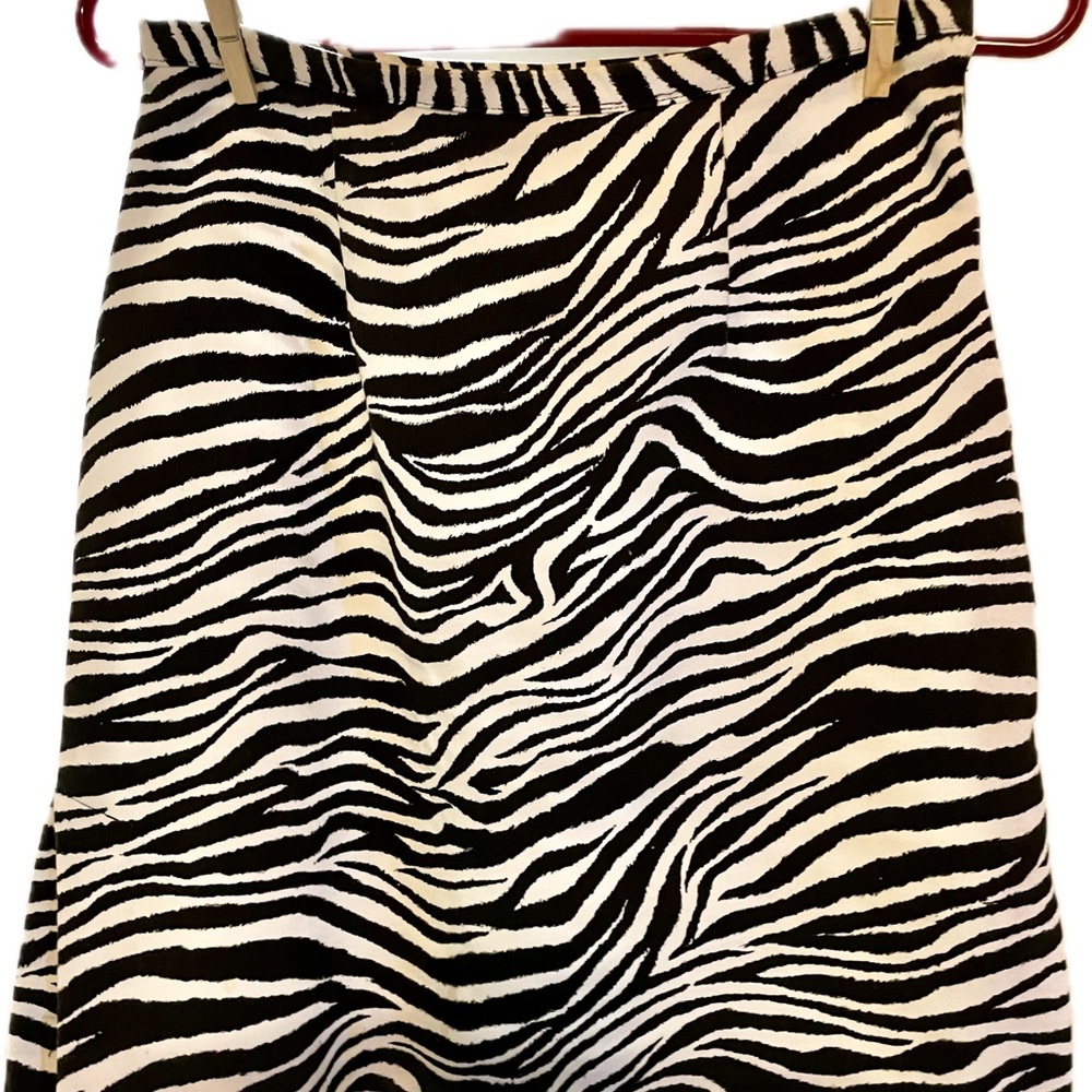 Black and White Zebra Print Mini Skirt